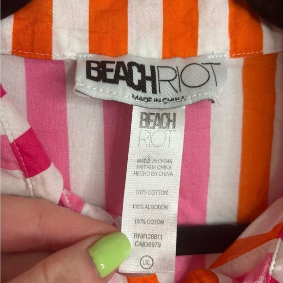 Beach Riot Oversized Cotton Alexa Top in Sunset Stripes Size L/XL - Picture 5 of 11